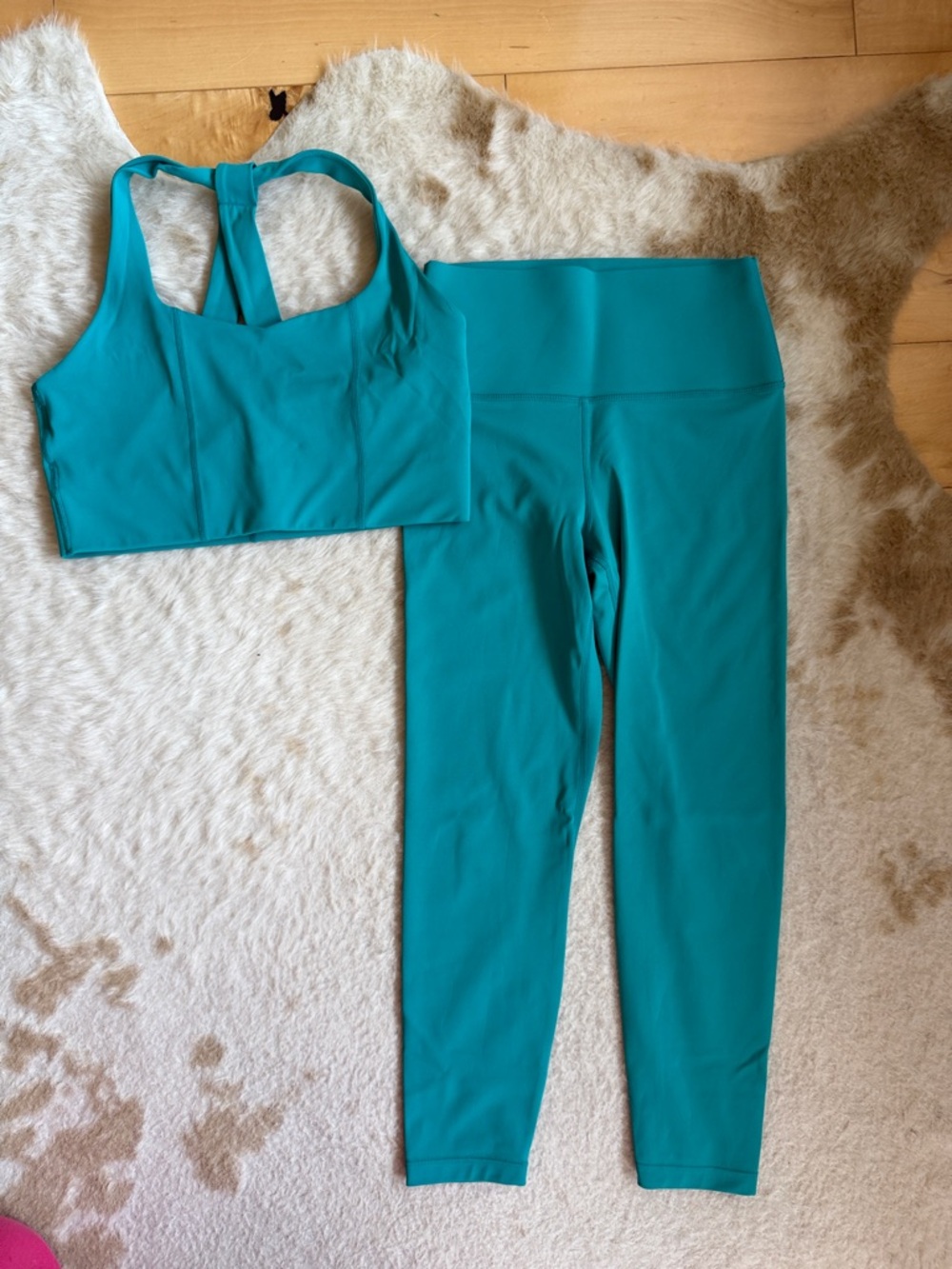 Carbon38 Teal High-Waist Leggings & Sports Bra Set M TOP